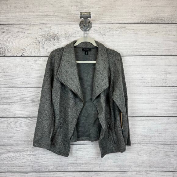 Halogen Jackets & Blazers - Halogen Women's Gray Wool Blend Knit Moto Style Jacket Size XL Petite